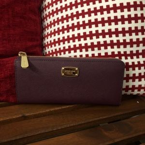 Authentic MK Wallet in Maroon